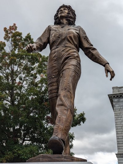 In 2024, a statue of McAuliffe was unveiled on the grounds of the New Hampshire State House, the first woman and first non-elected official so honored