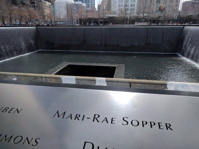 Sopper's name inscribed at the September 11 Memorial in New York.