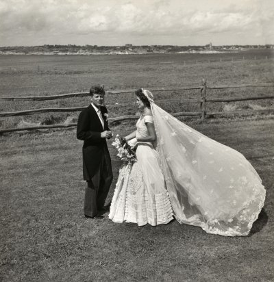 Senator John F. Kennedy and Jacqueline Kennedy on their wedding day, September 12, 1953