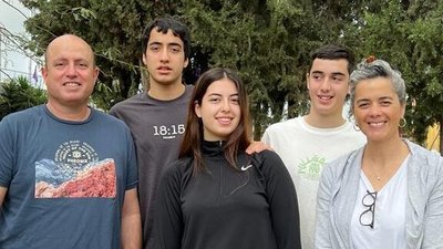 From left: Aviv, Yonatan, Rotem, Yiftach and Livnat Kutz. The entire family was murdered by Hamas terrorists in their Kfar Aza home on October 7, 2023. (Facebook. Used in accordance with Clause 27a of the Copyright Law)