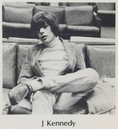Kennedy's ninth grade Collegiate School yearbook photo, 1975