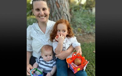 The Bibas family, father Yarden (left), Ariel (second from left), Shiri and baby Kfir (Courtesy)