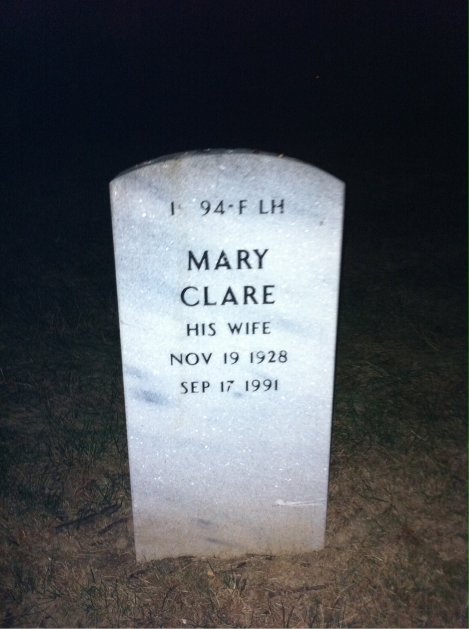 Back of headstone — Donald Sampson