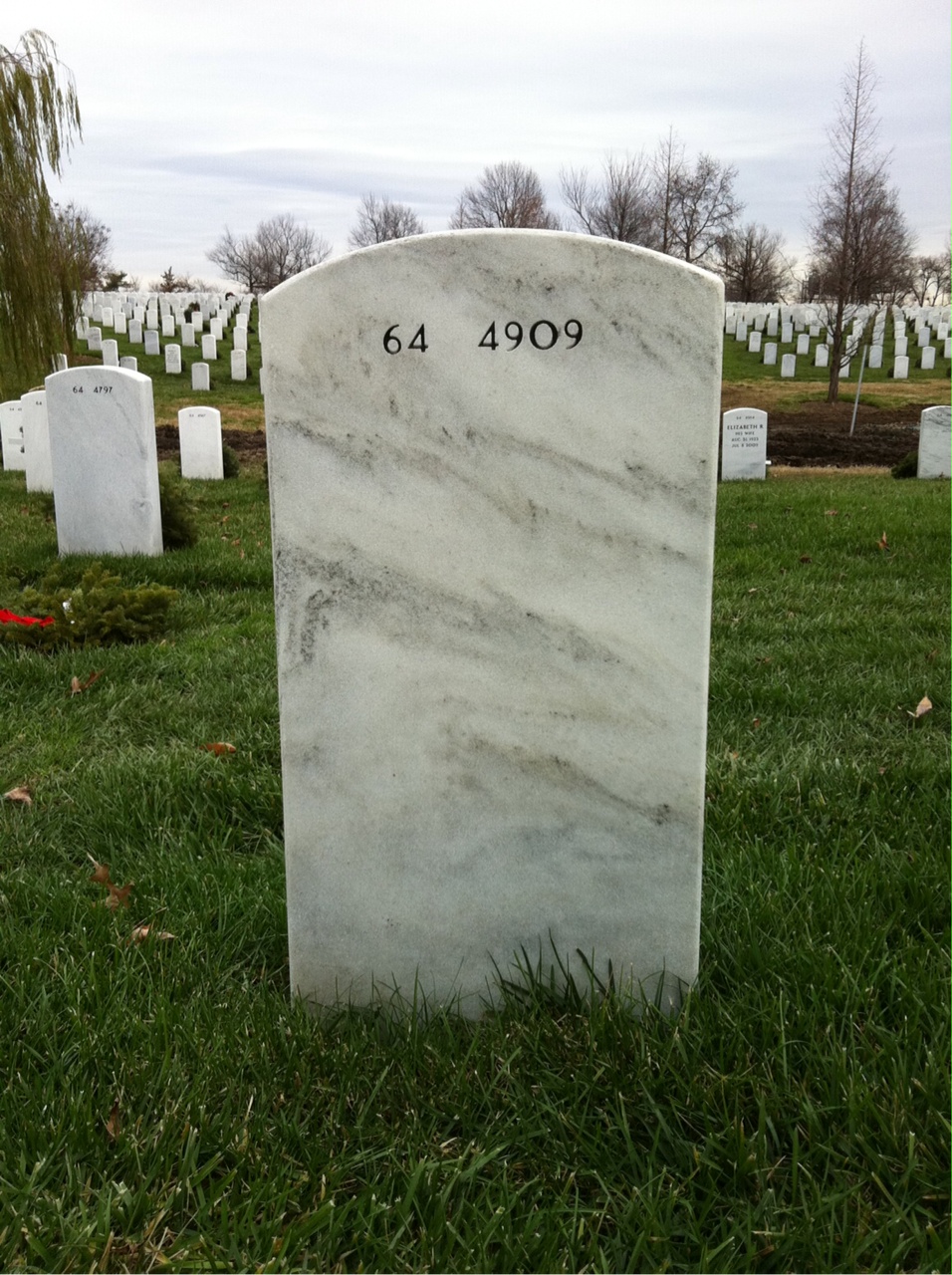 Back of headstone — Daniel Janosik