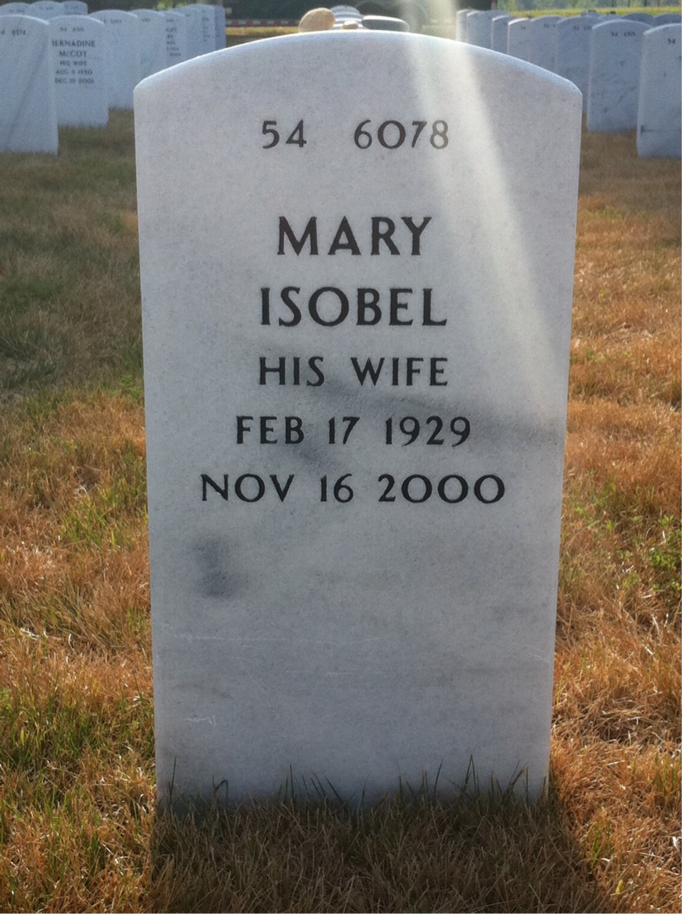 Back of headstone — Harold Marsich
