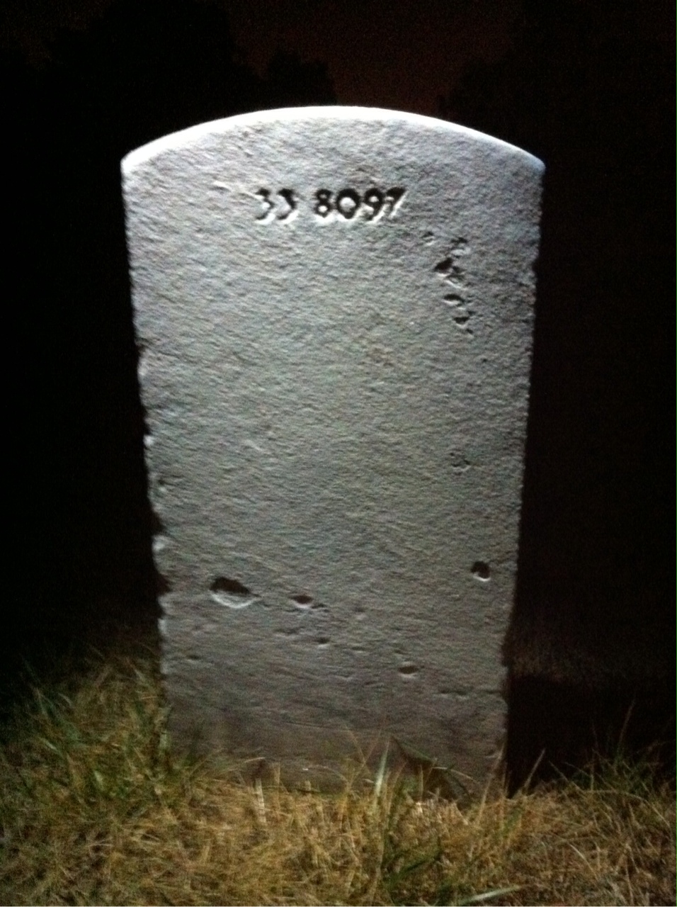 Back of headstone — John Mills