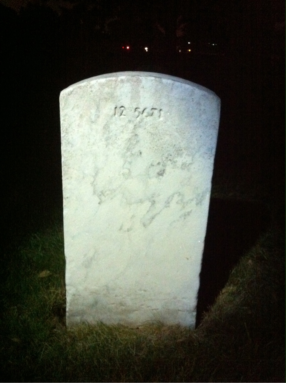 Back of headstone — William D Hooper