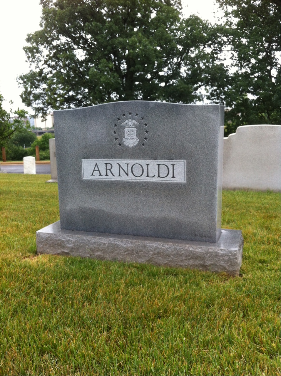 Back of headstone — Louis Arnoldi