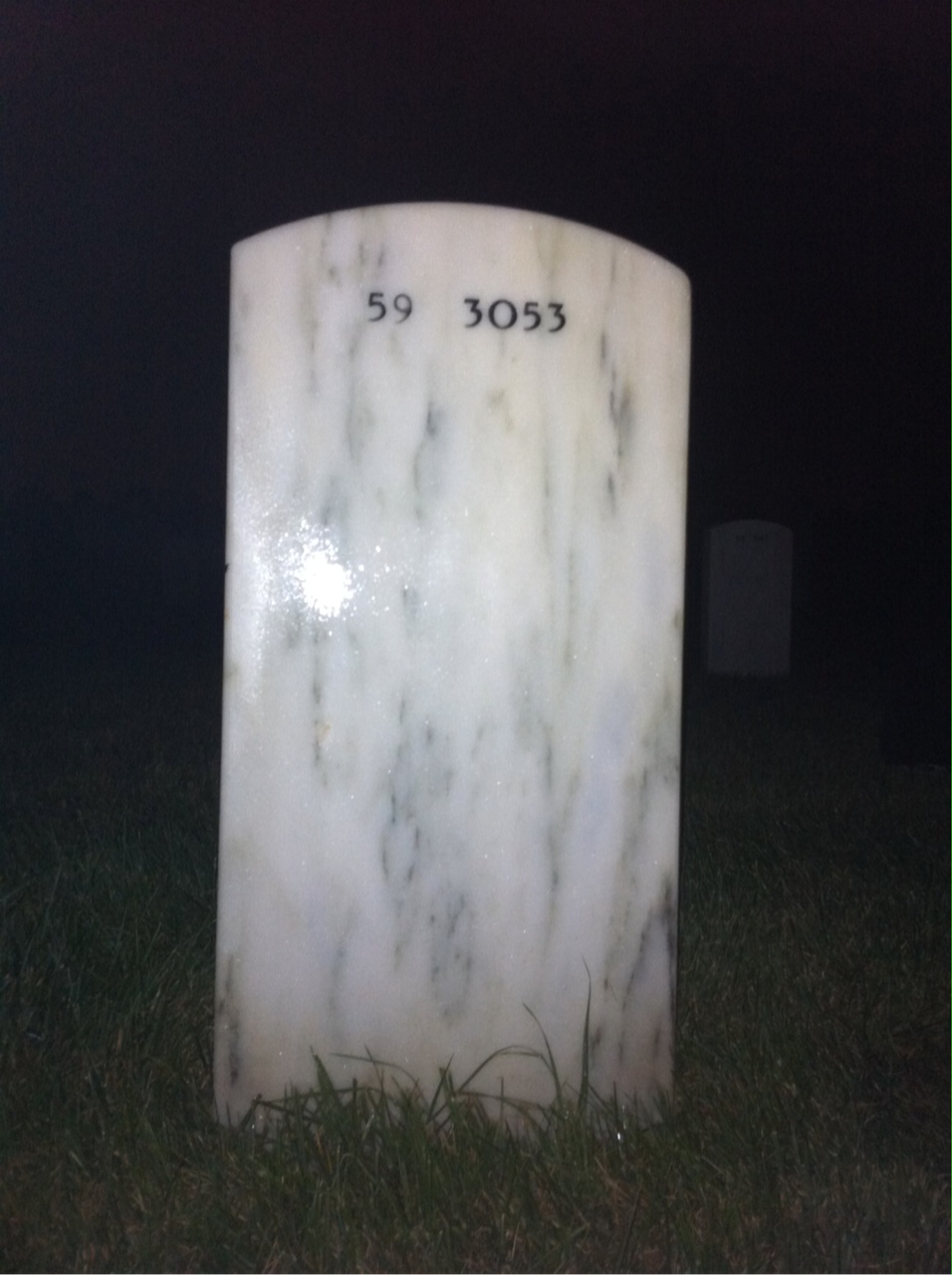 Back of headstone — Robert Hughes