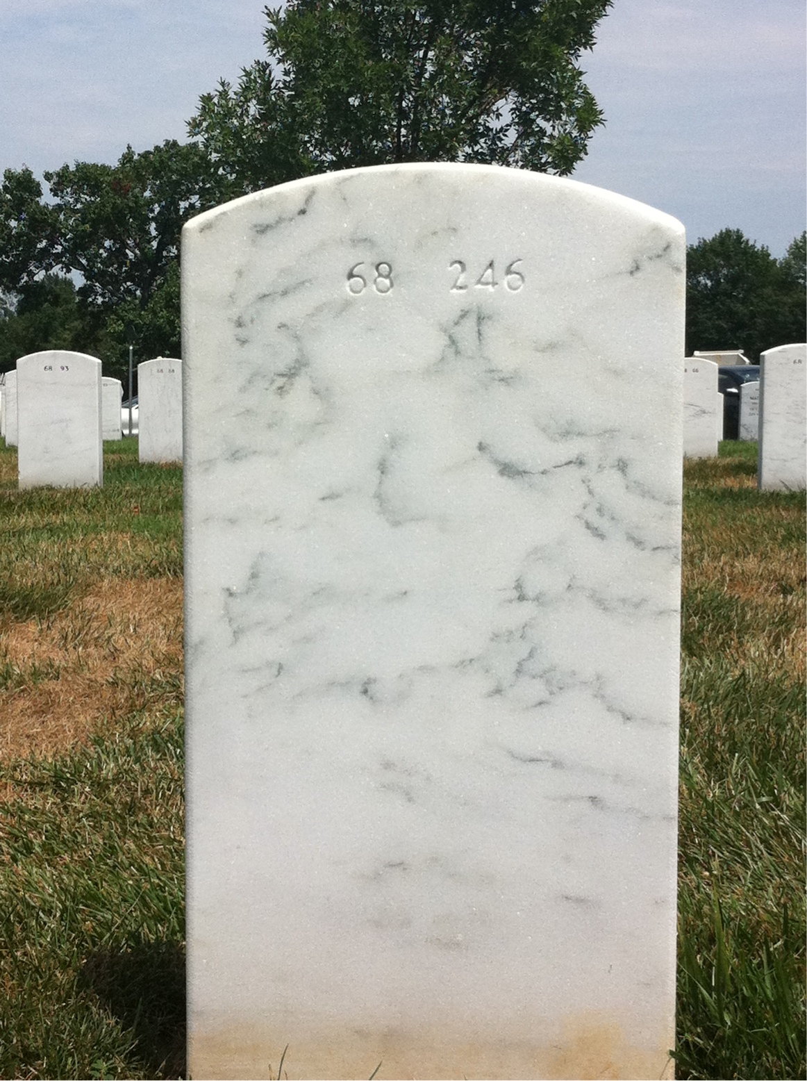 Back of headstone — James Hall