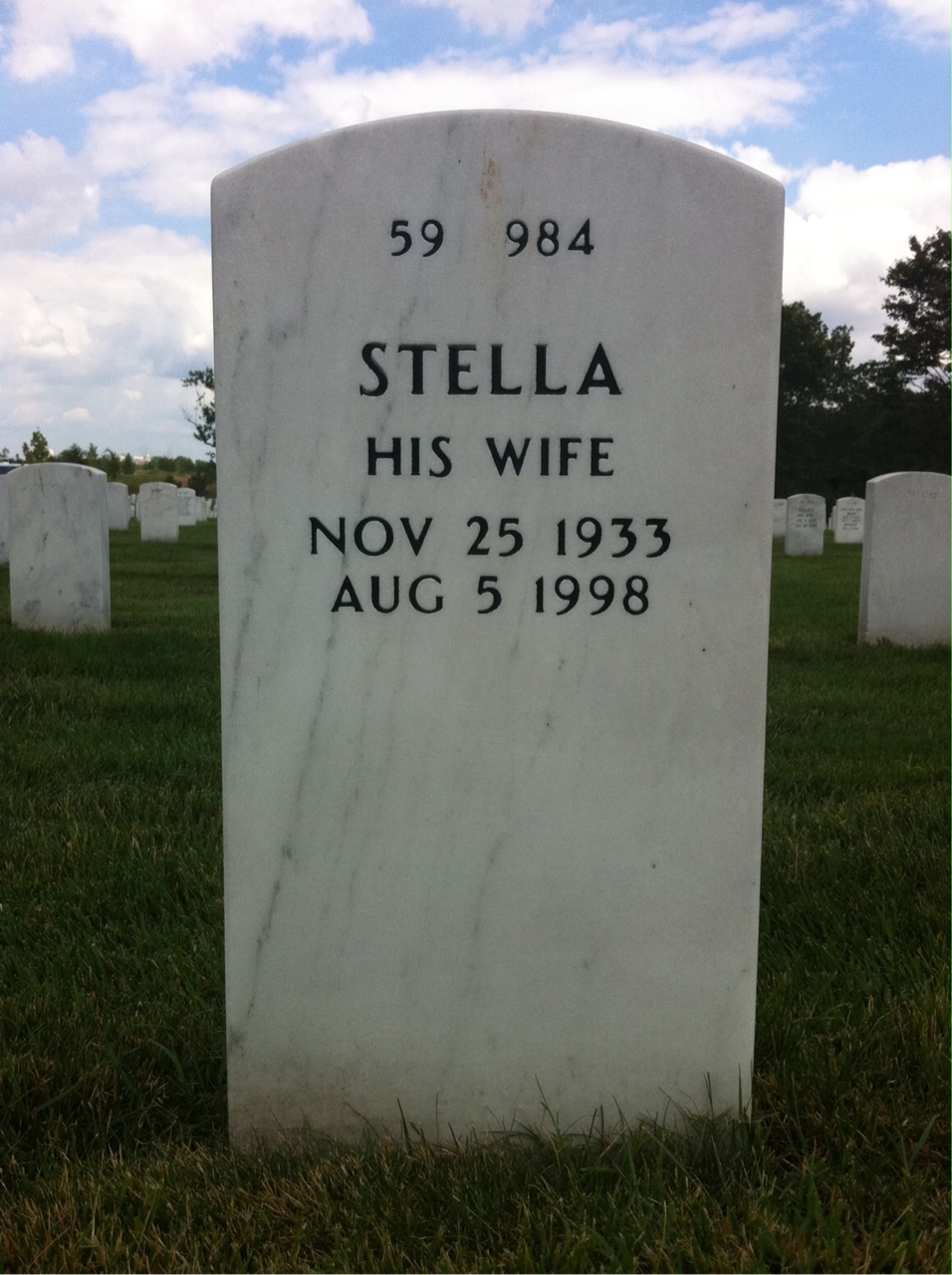 Back of headstone — Marion Costen