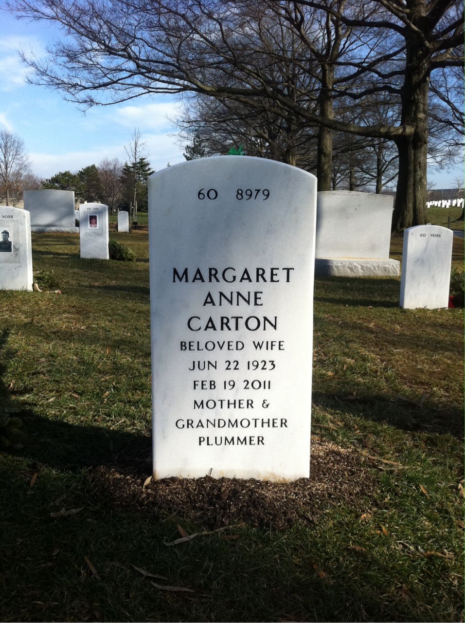 Back of headstone — Thomas Curtis