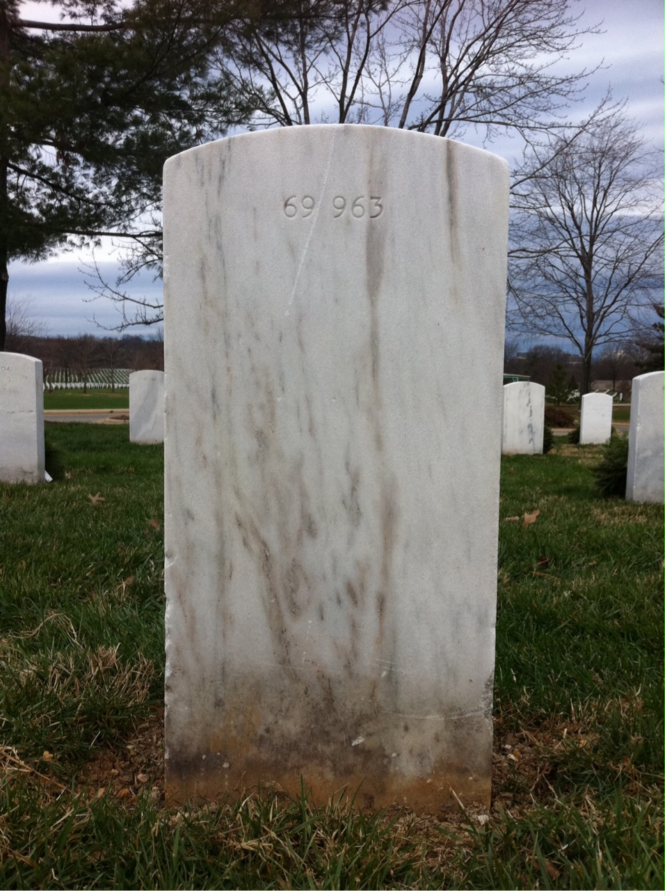 Back of headstone — William T Free
