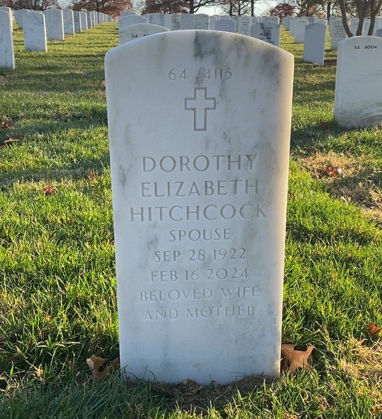 Back of headstone — Claude Hitchcock