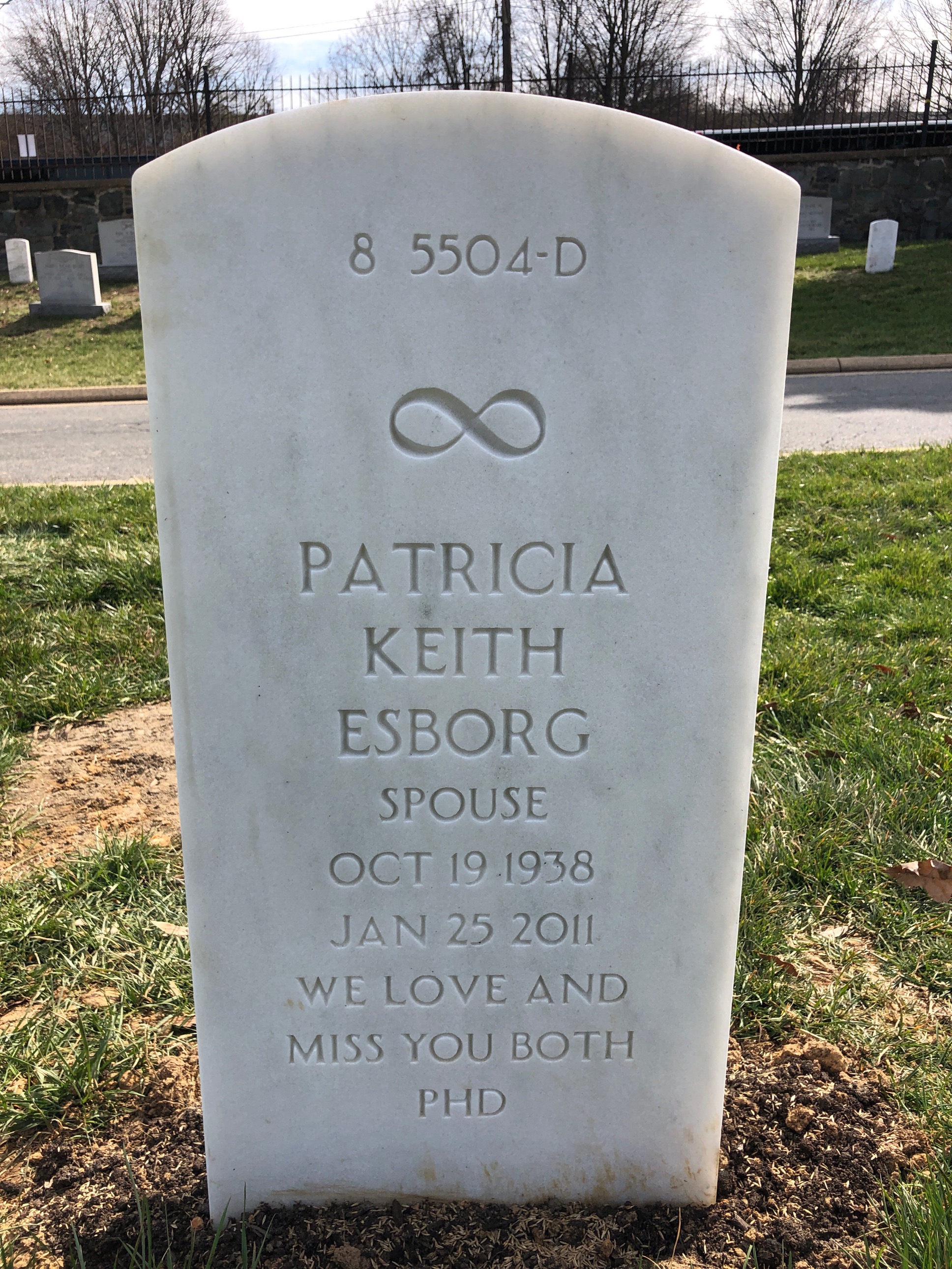 Back of headstone — Svend Esborg