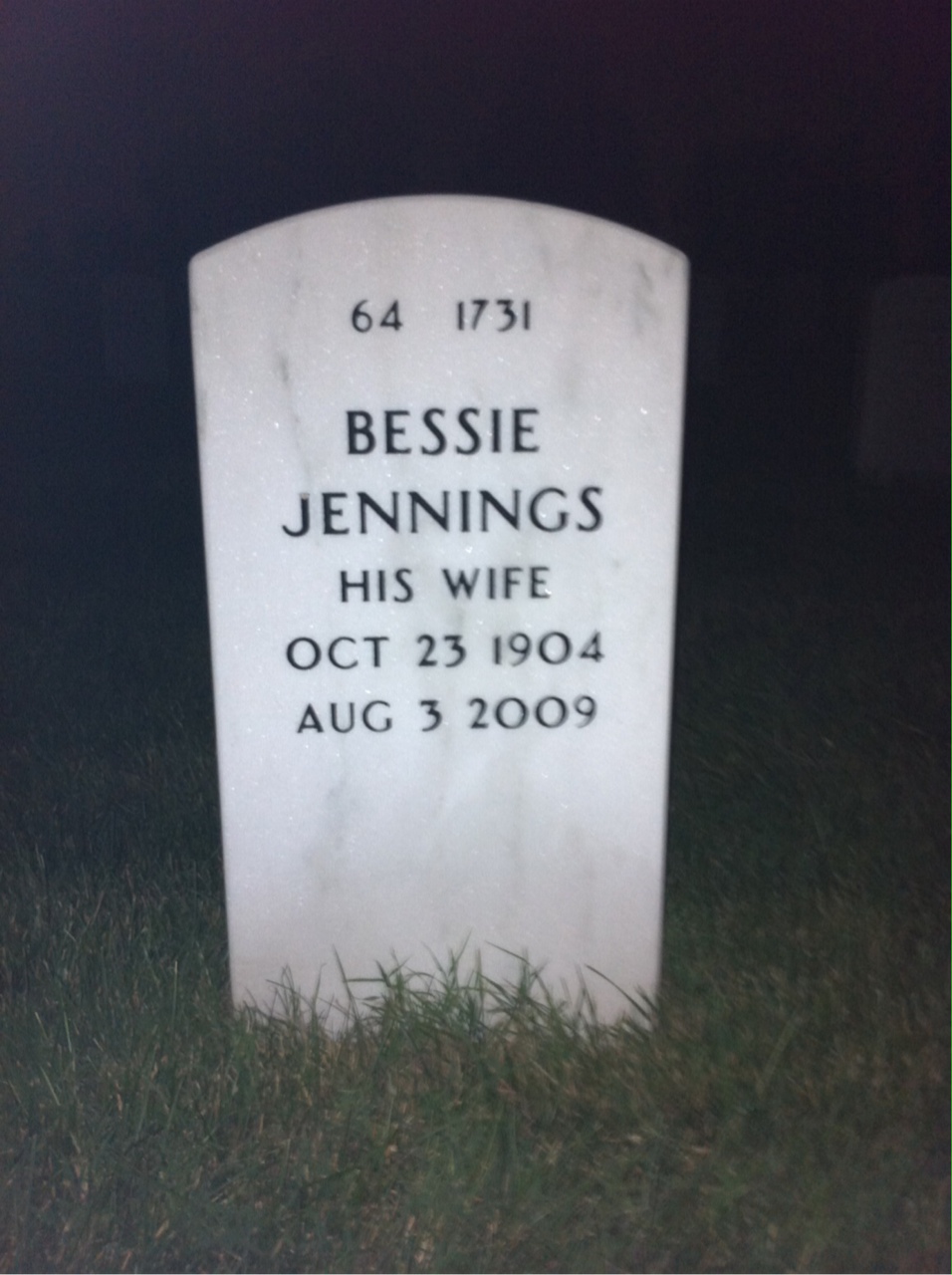 Back of headstone — Henry Bassetti