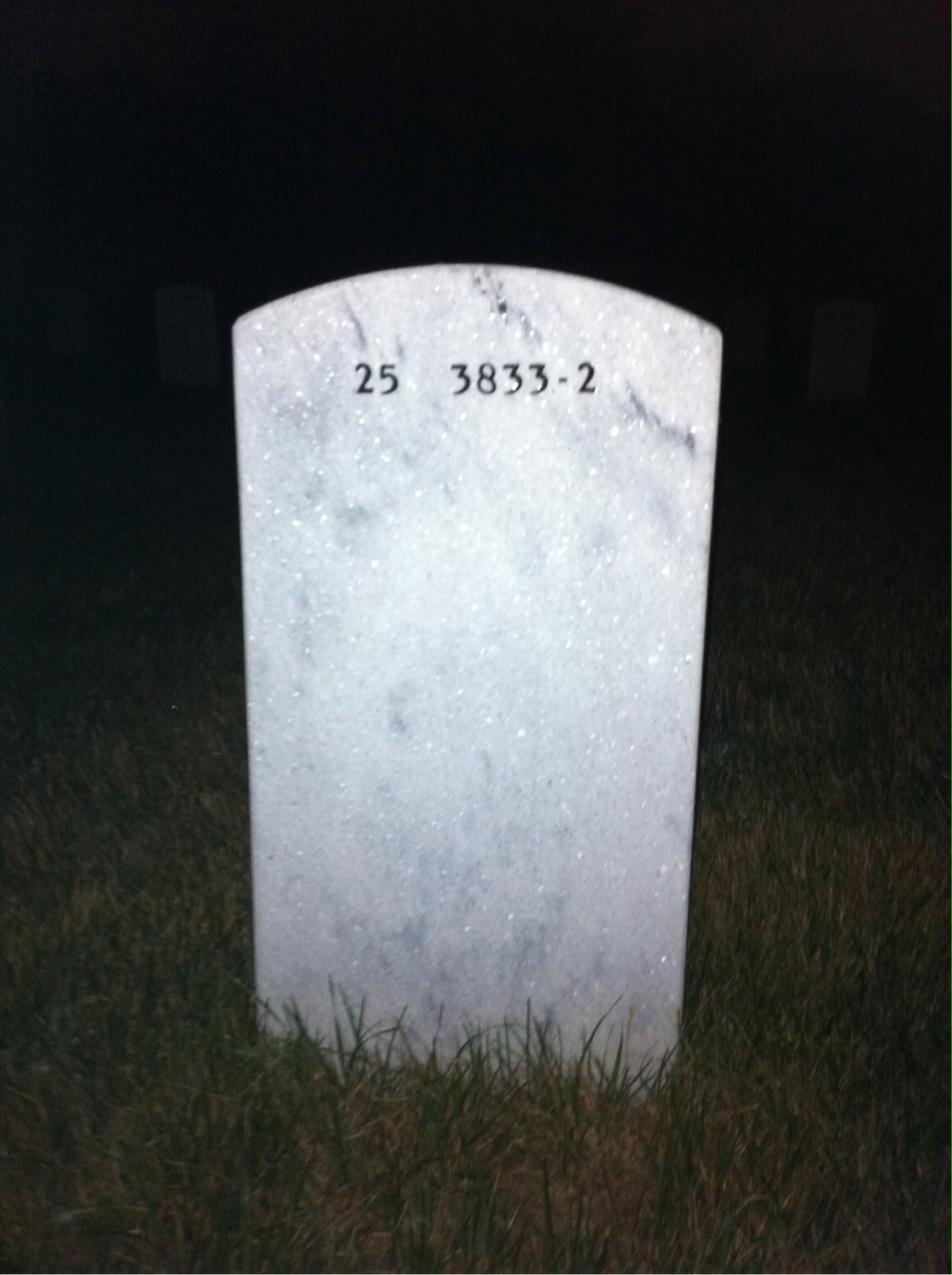 Back of headstone — Harvey Piper