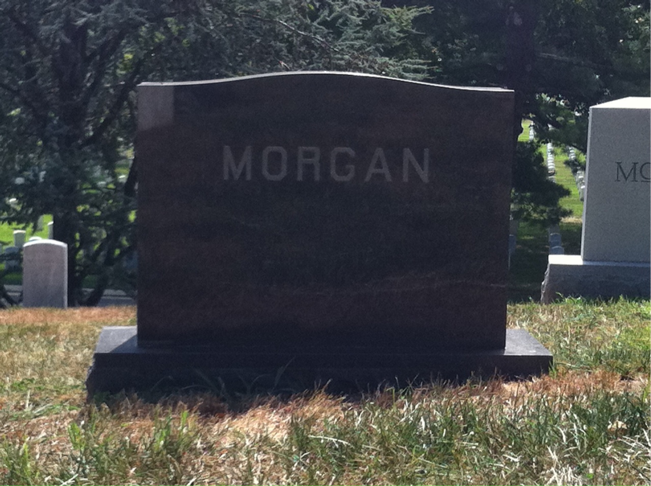 Back of headstone — Reuben Morgan