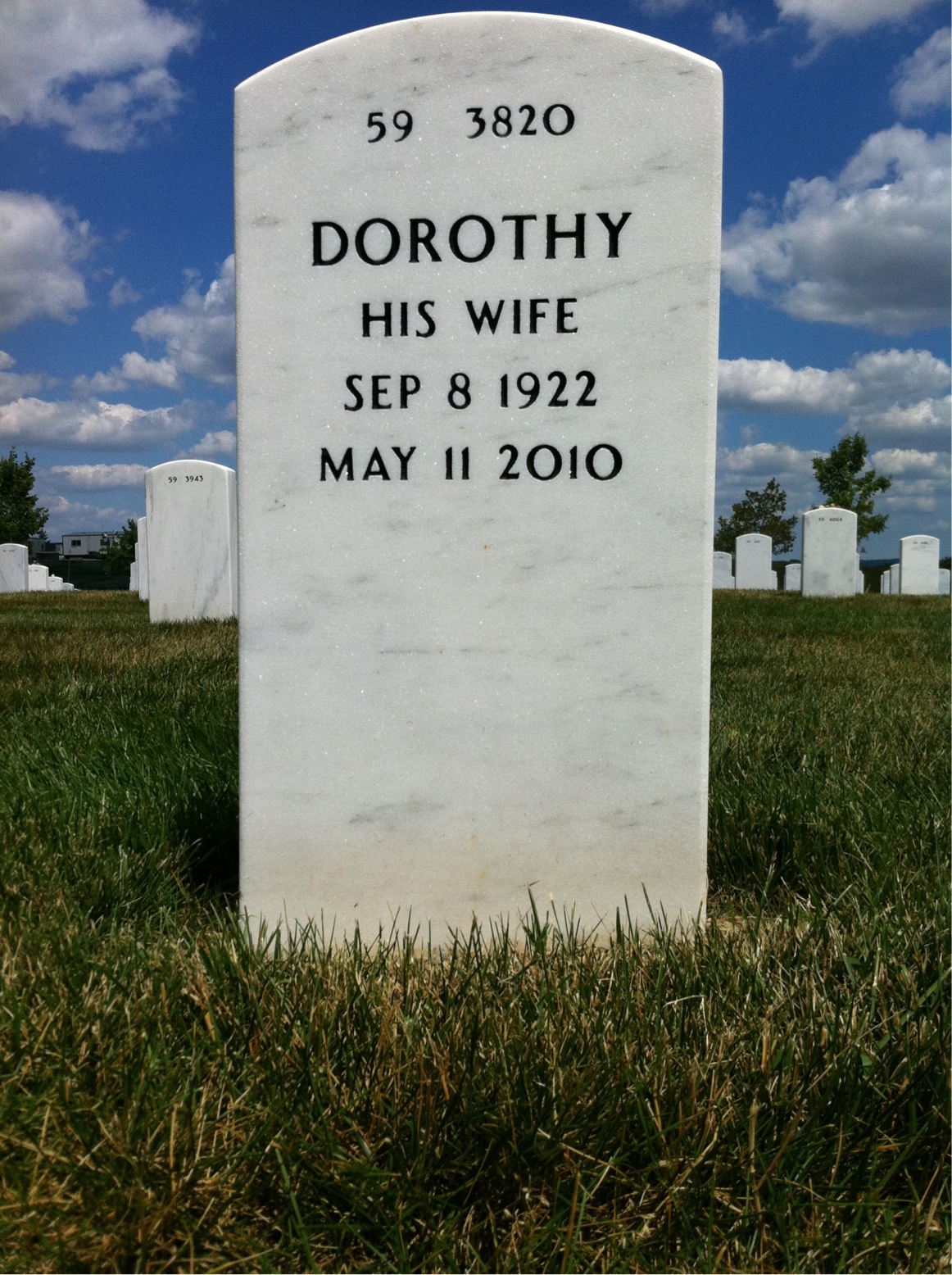 Back of headstone — John Hribar