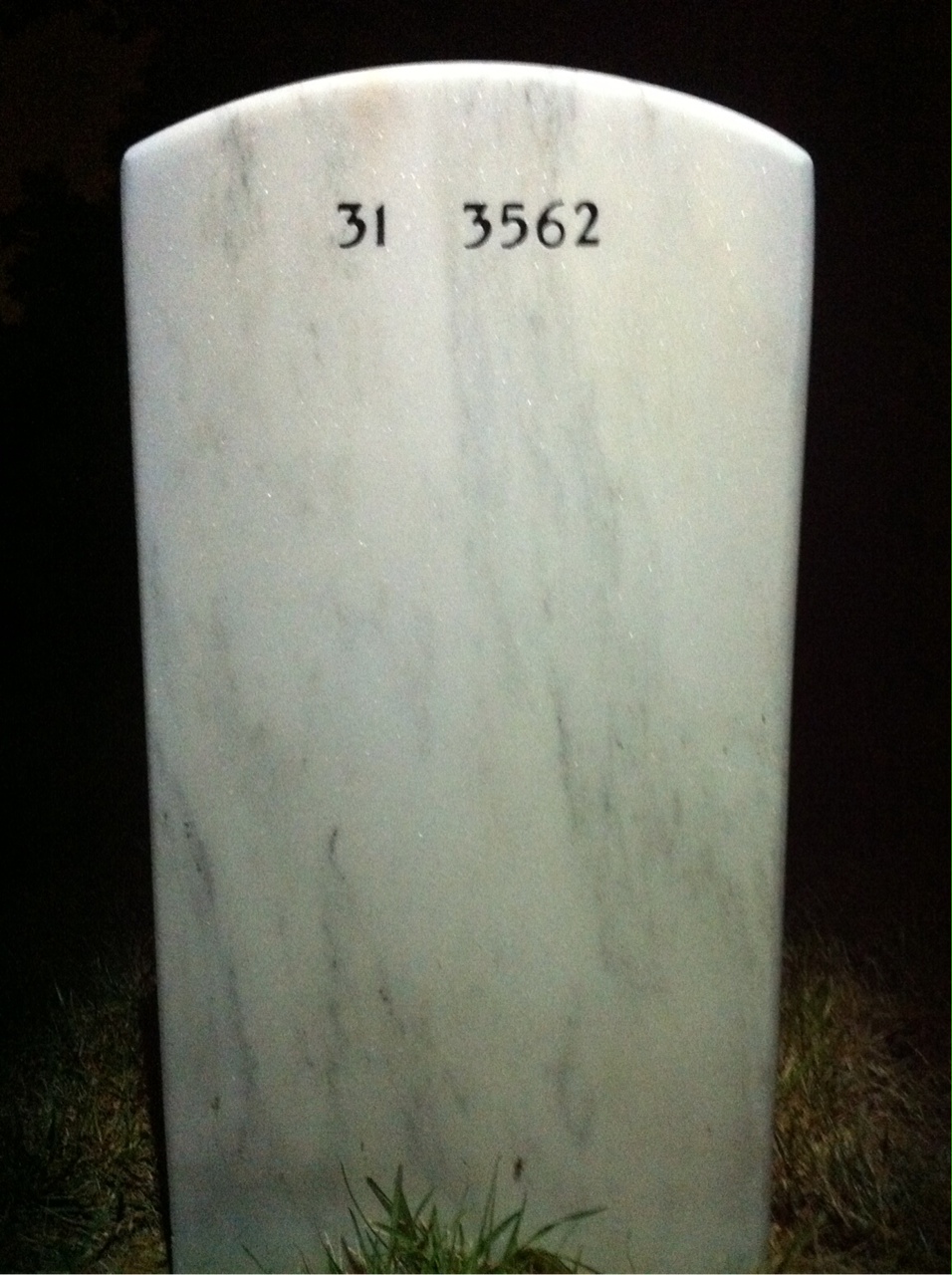 Back of headstone — Manuel Patton