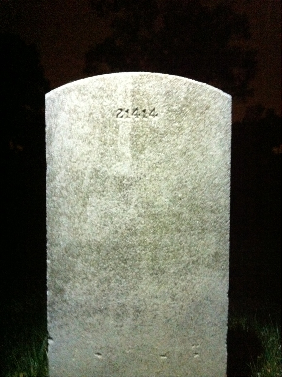 Back of headstone — George Adams