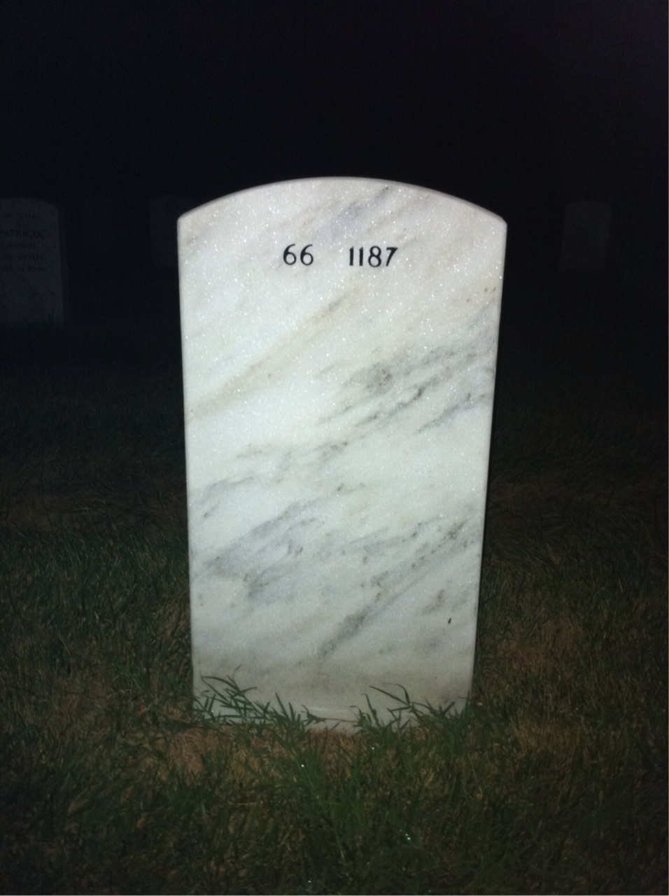 Back of headstone — David Pendley