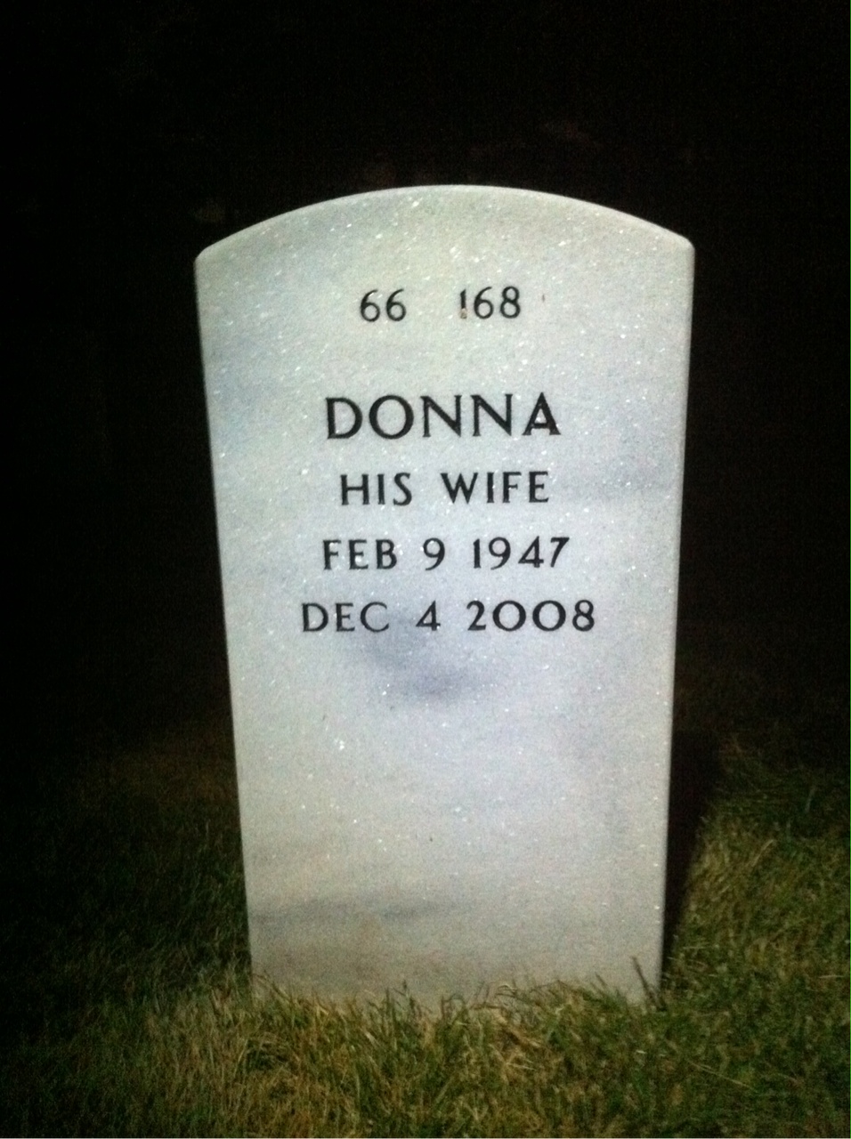 Back of headstone — John Menzel
