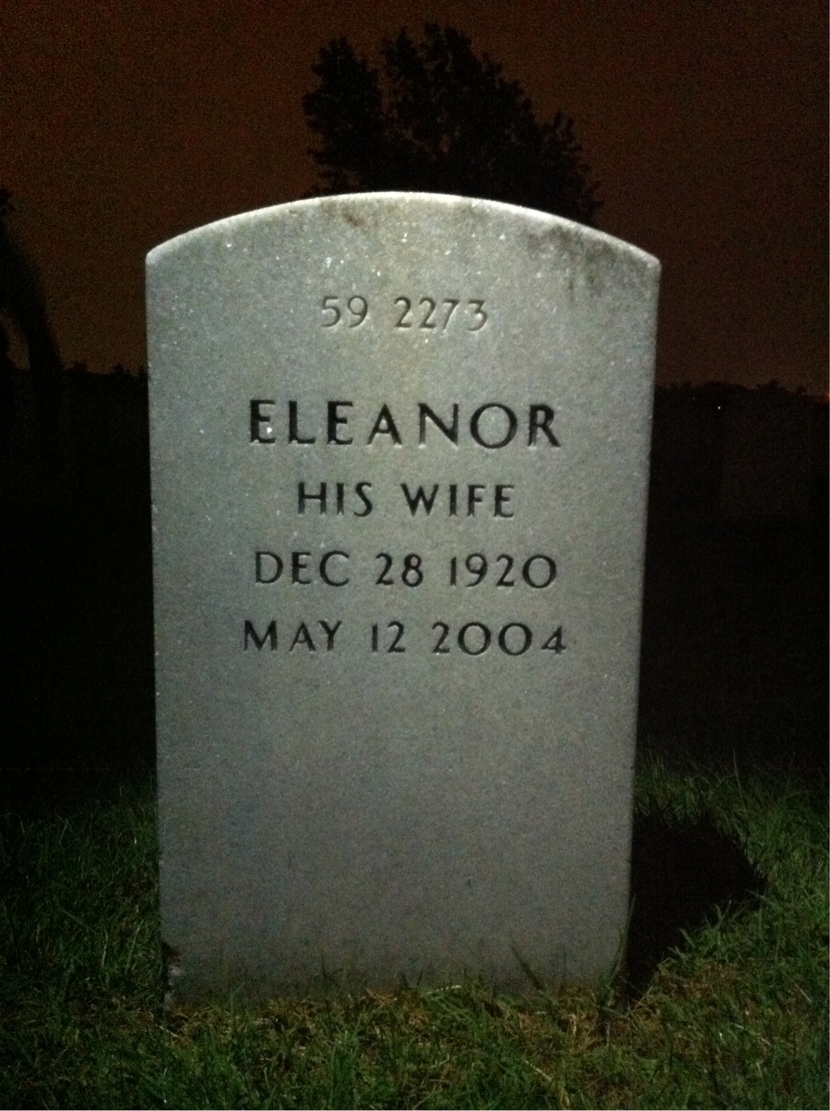 Back of headstone — Albert Roose