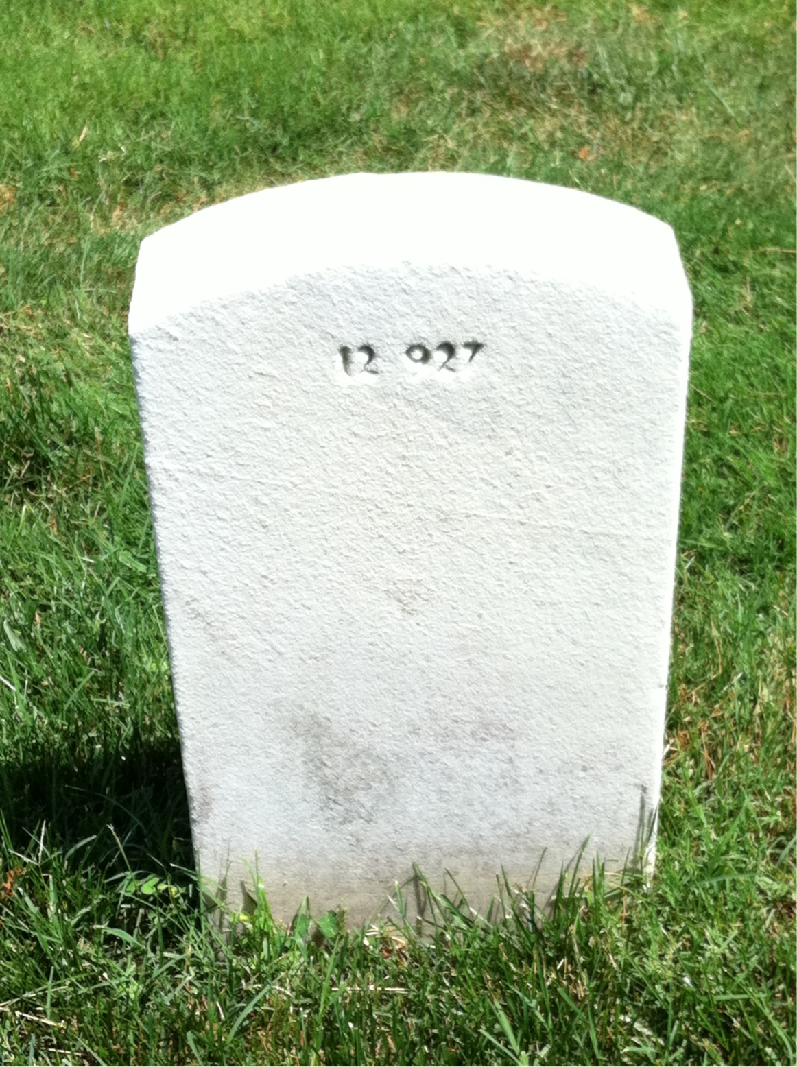 Back of headstone — James Adams