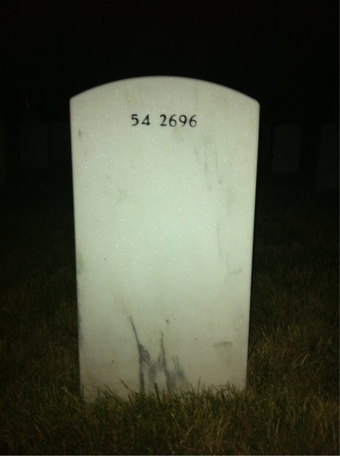 Back of headstone — Richard Klafta