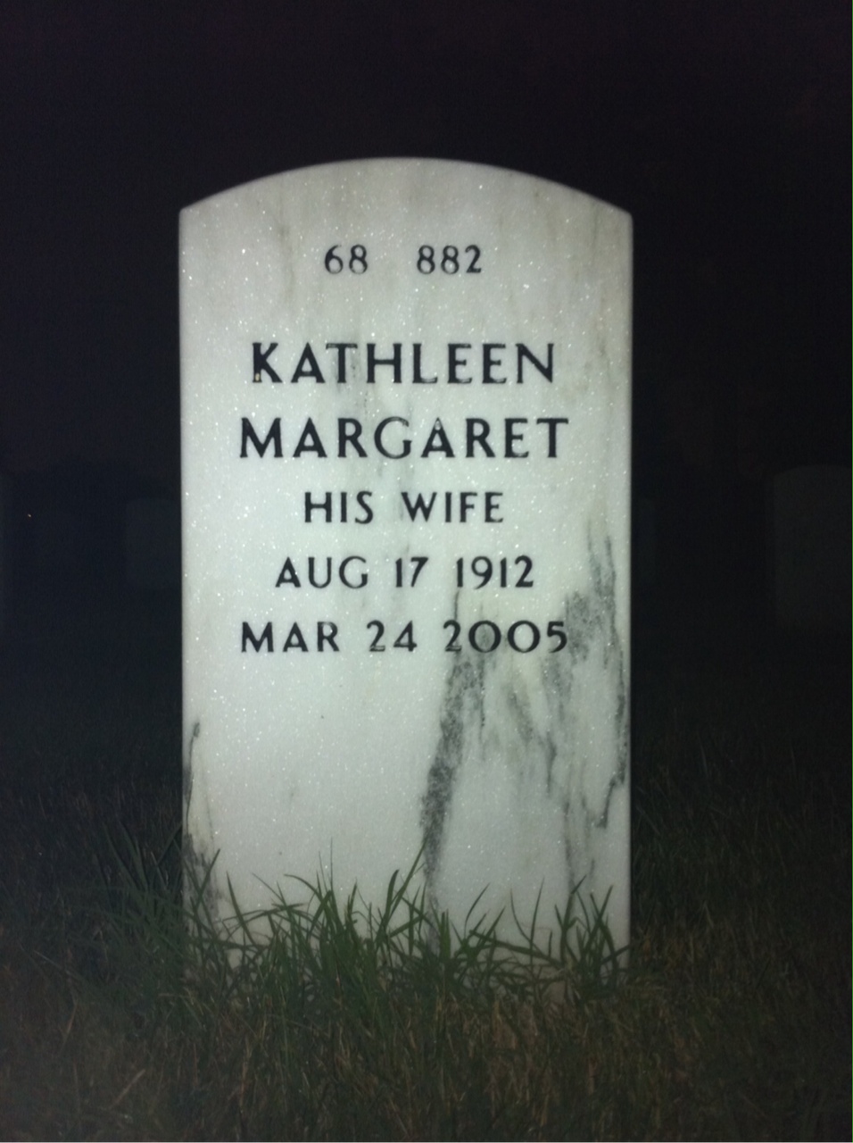 Back of headstone — Norman Learn