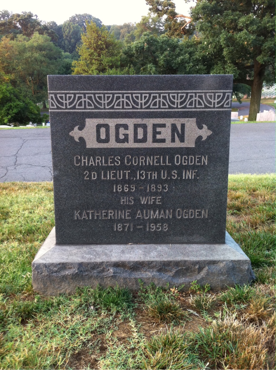 Back of headstone — Emma Auman