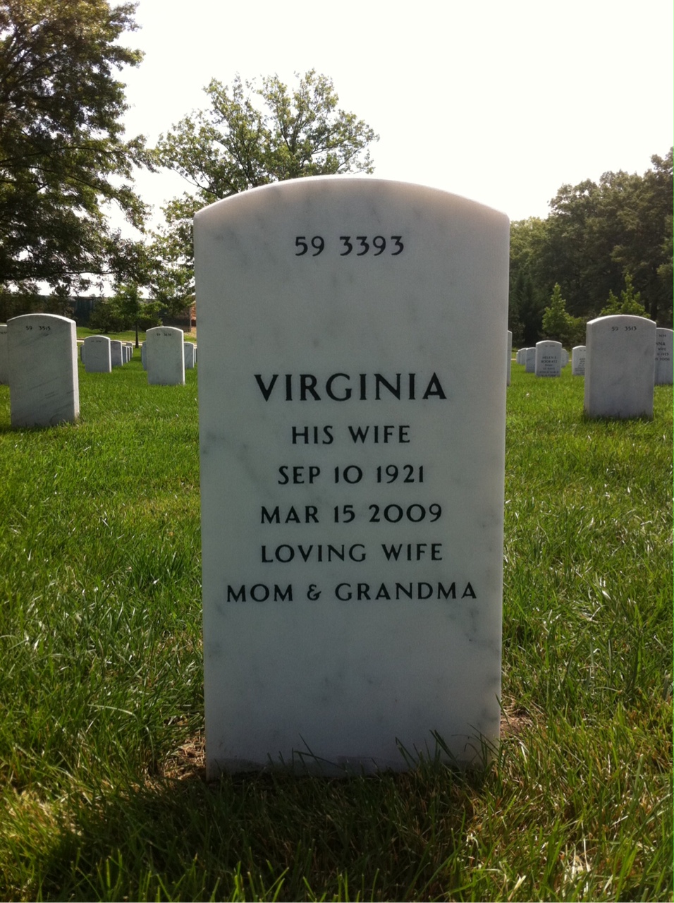 Back of headstone — Lincoln Faurer