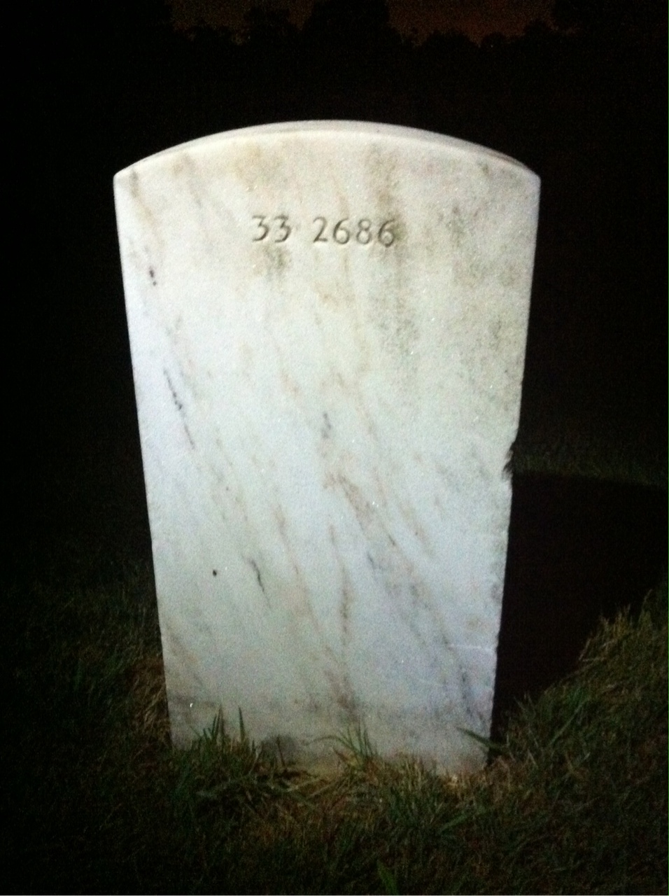 Back of headstone — Alfreda Aubin