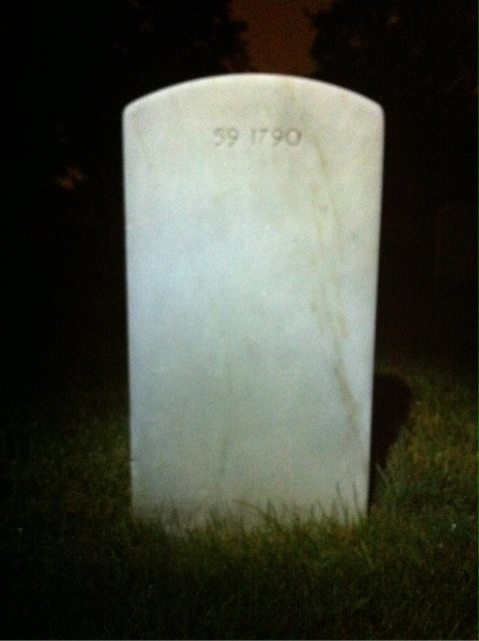 Back of headstone — William John Williams