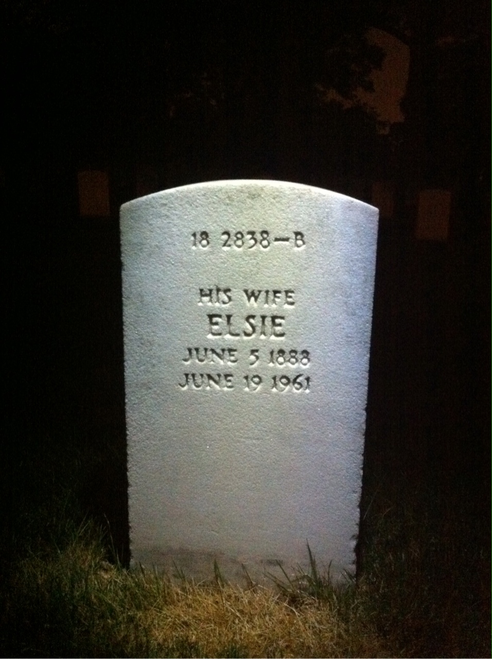 Back of headstone — Charles Anderson