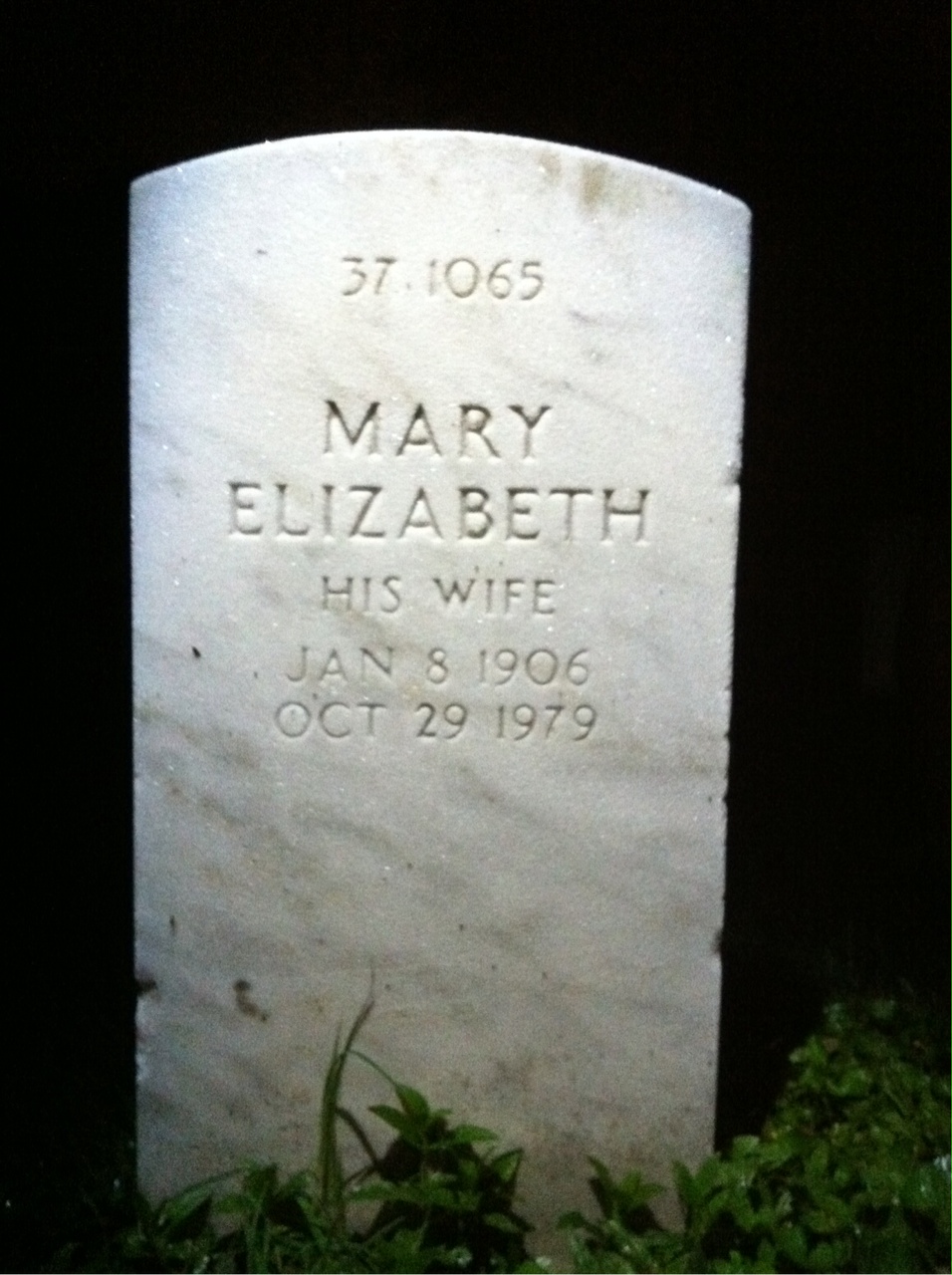 Back of headstone — Herschel Mckee