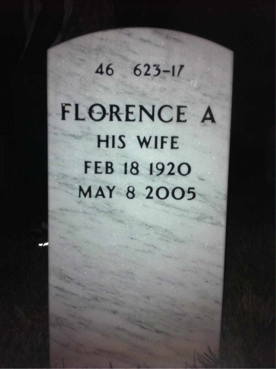 Back of headstone — Robert Ermer