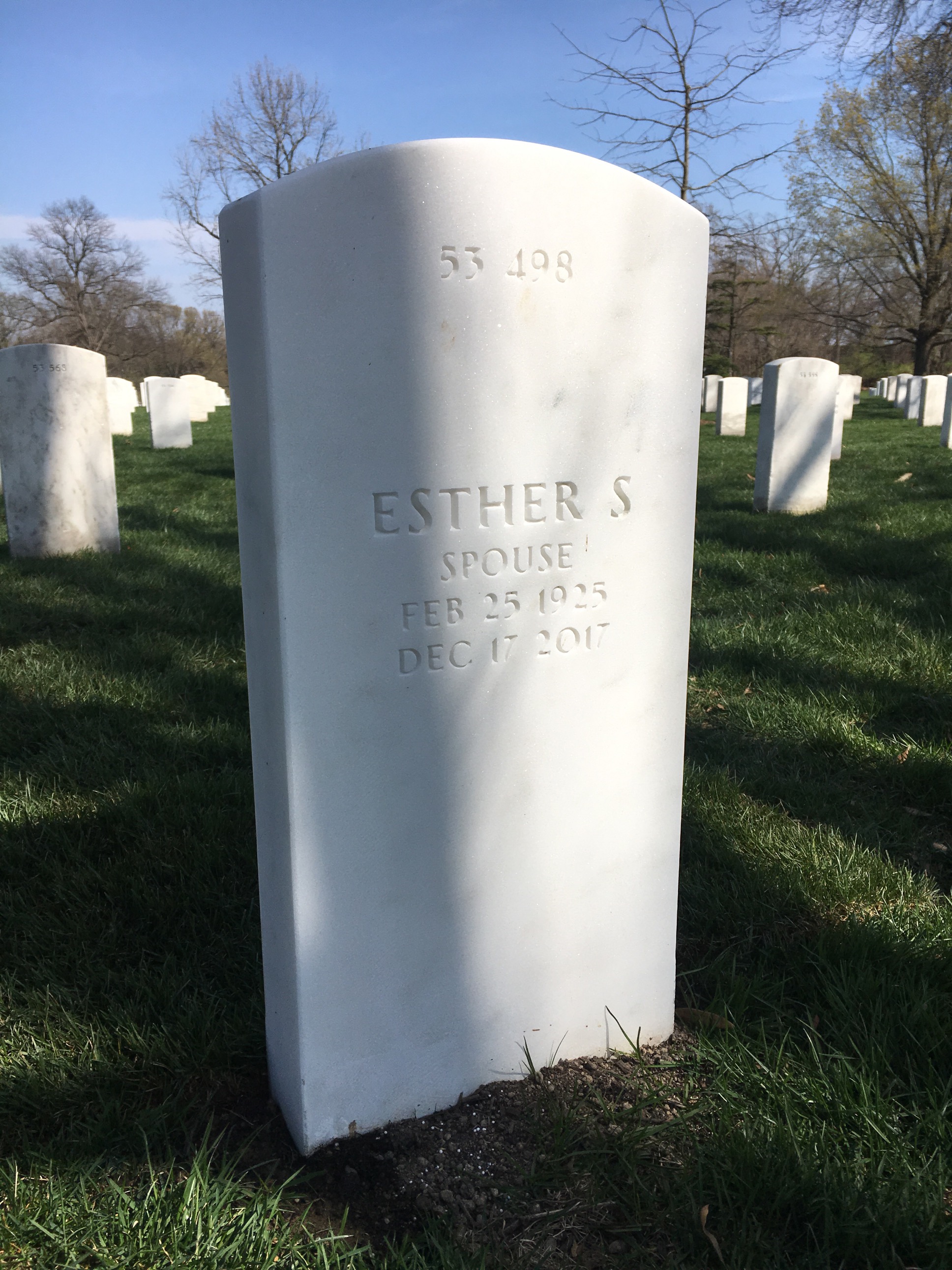 Back of headstone — Ernest Andrews