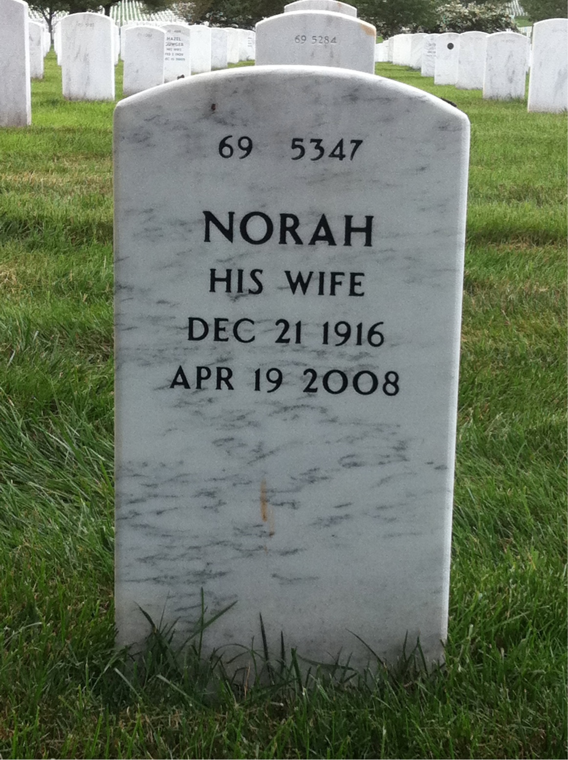 Back of headstone — Frank Levings