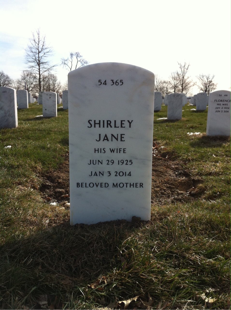 Back of headstone — Sidney Gritz