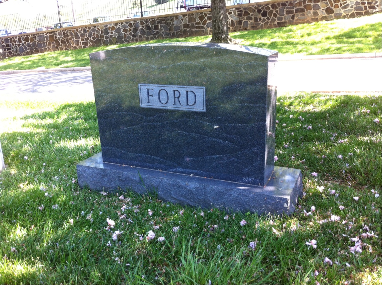 Back of headstone — Harry Ford