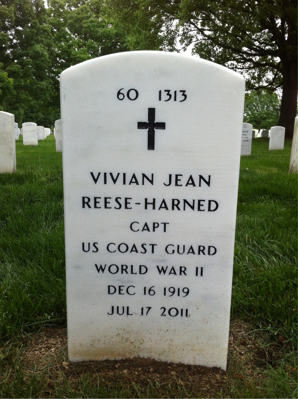 Back of headstone — Albert E Harned