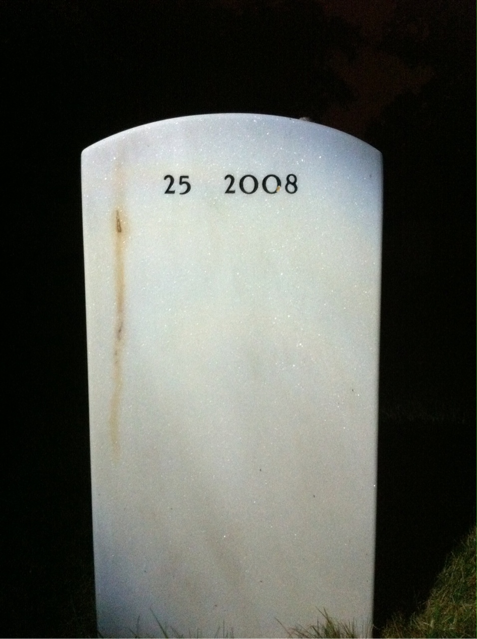 Back of headstone — William West