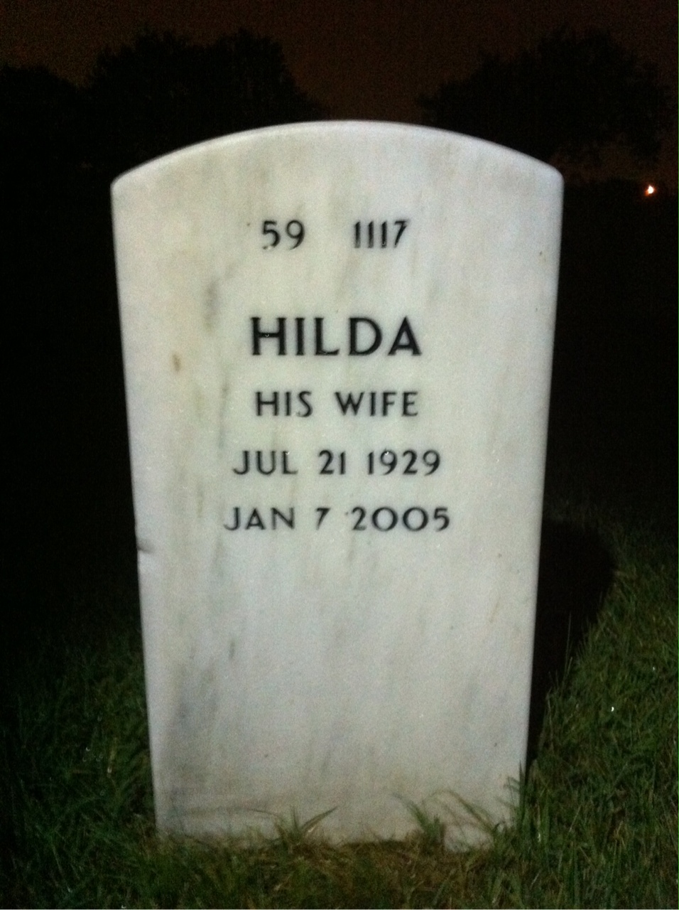 Back of headstone — Herbert Black