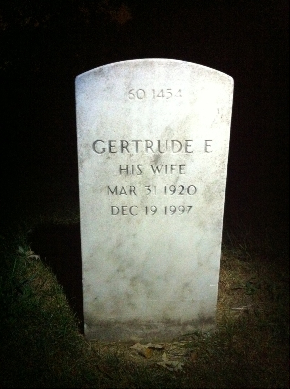 Back of headstone — Charles E Miller