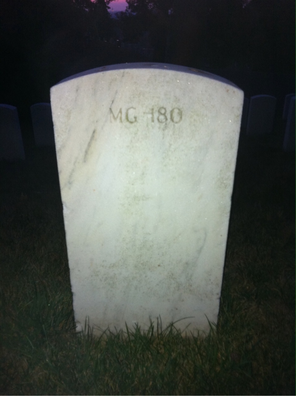 Back of headstone — Oley Adams