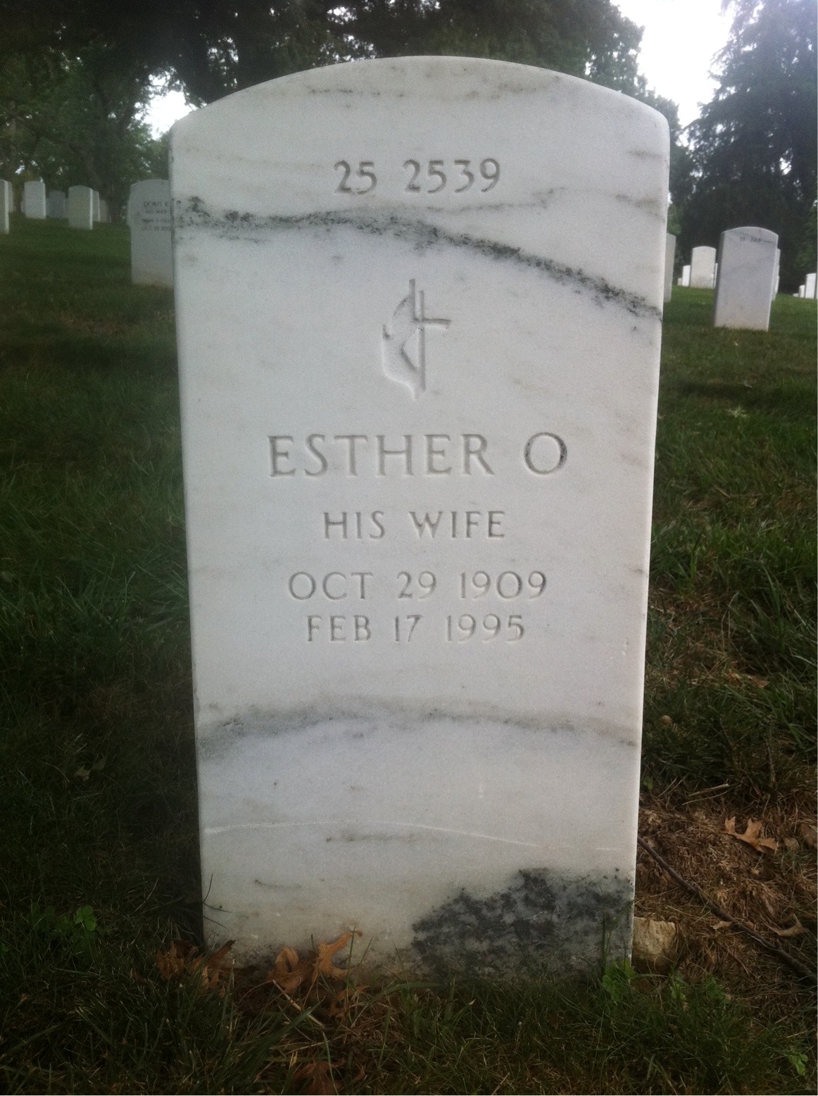 Back of headstone — Esther Monette