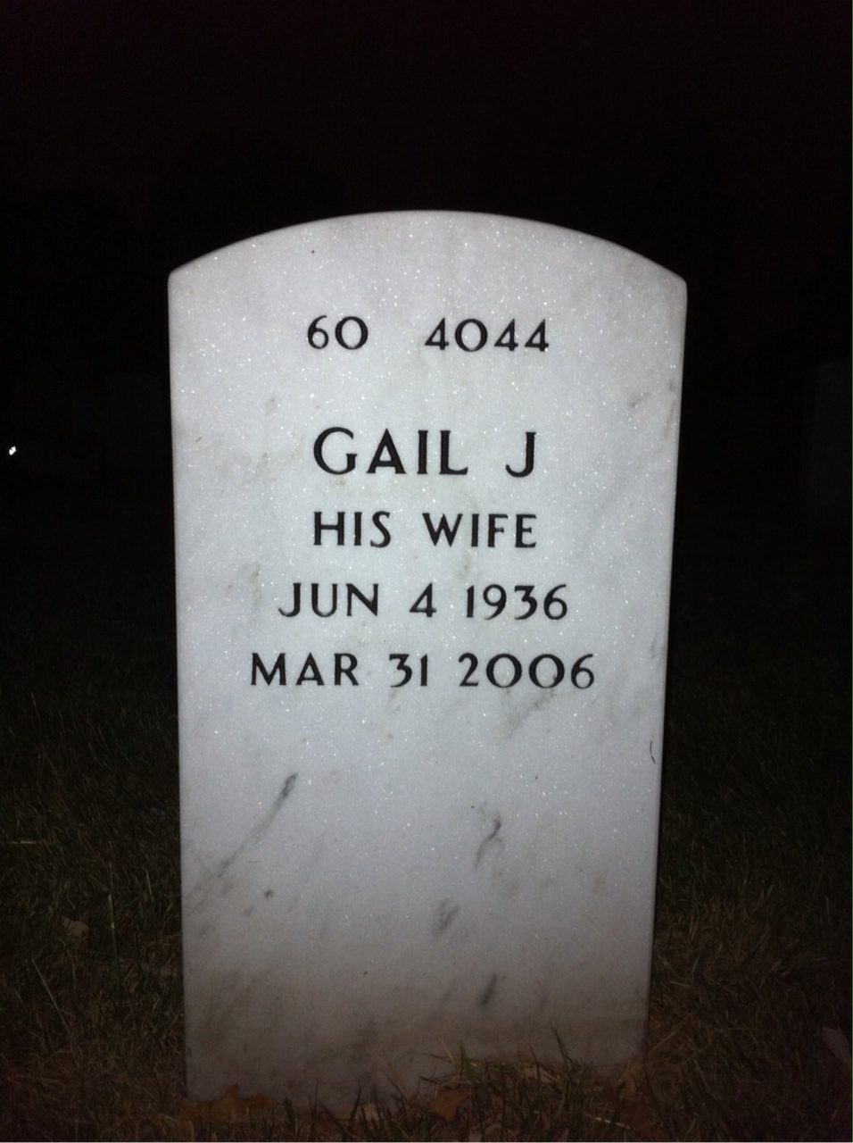 Back of headstone — Marion Tarbutton