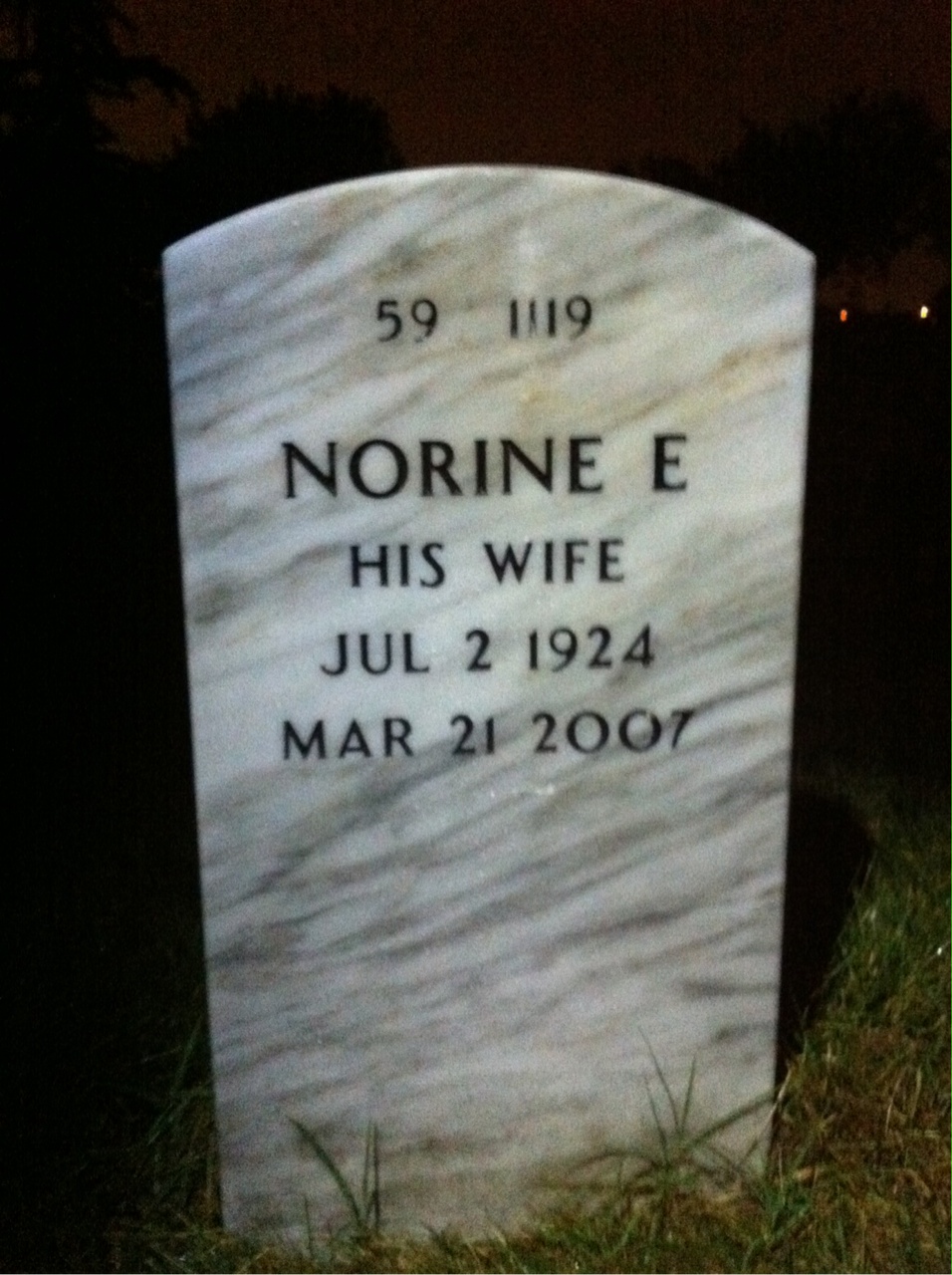 Back of headstone — Edward Lent